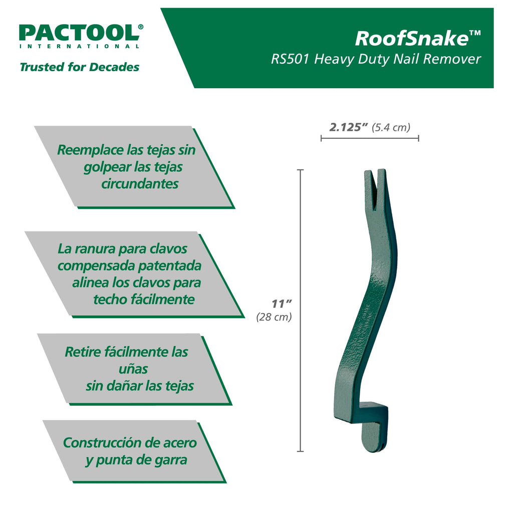 Roof Snake - Roofing Tool for Shingle Removal & Nail Extraction