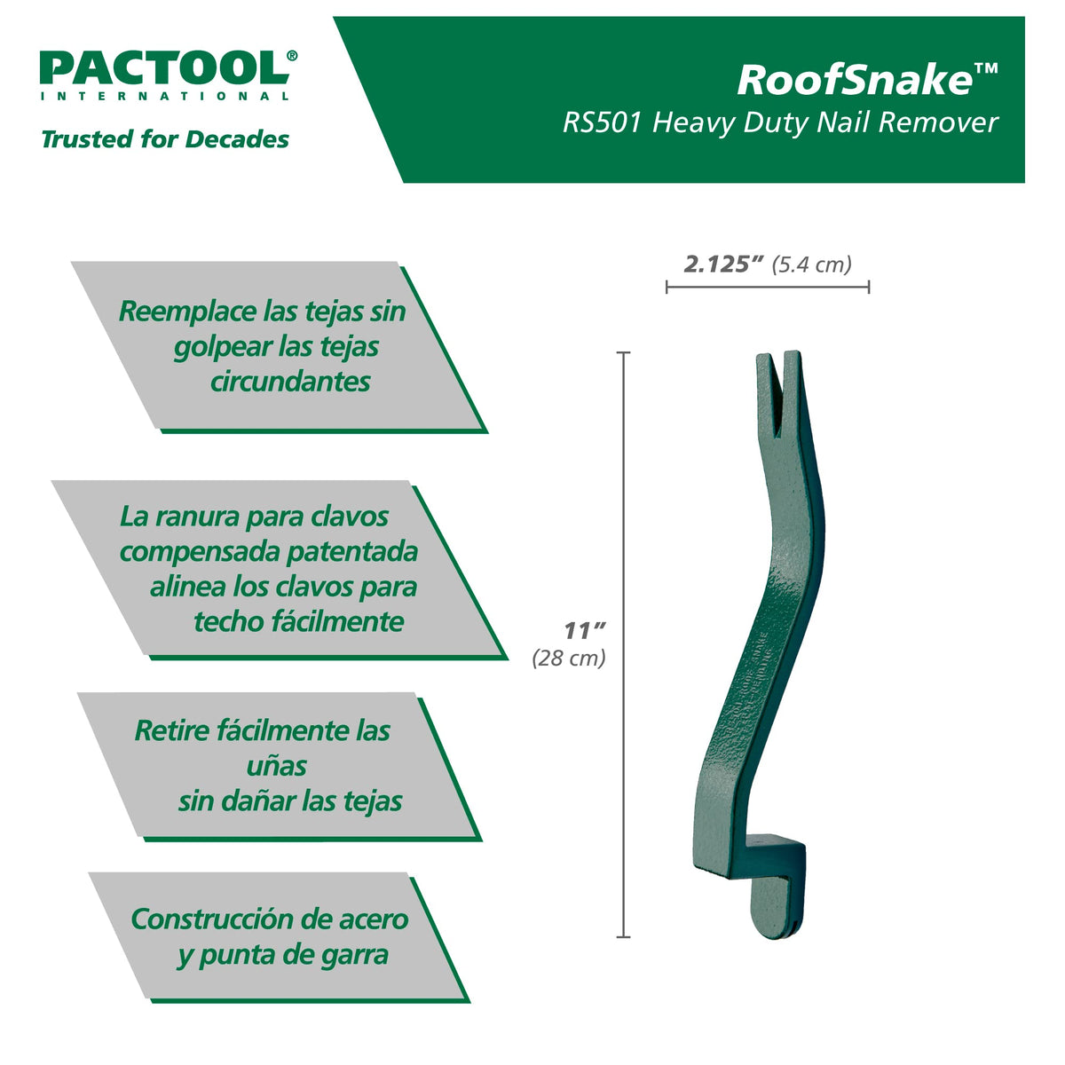 Roof Snake - Roofing Tool for Shingle Removal & Nail Extraction
