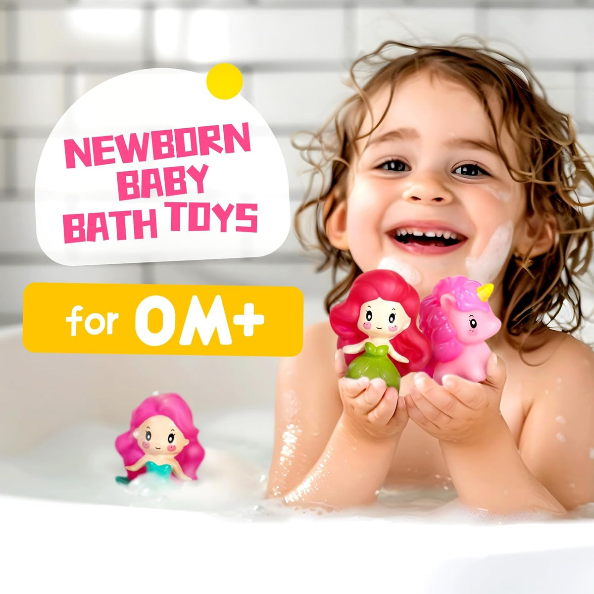Baby Bath Toys - No Hole Bath Toys for Kids, Bath Tub Shower Toys for Newborn Baby