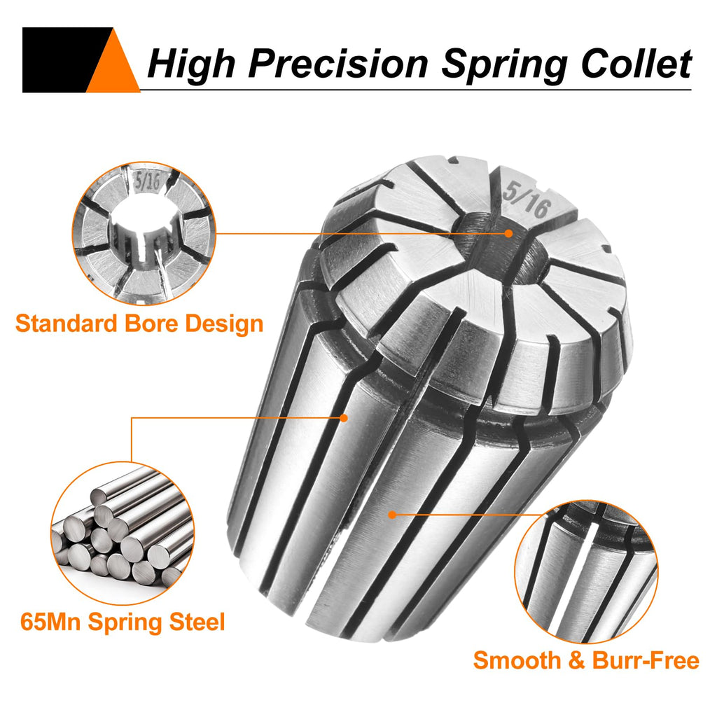 HARFINGTON 12pcs Spring Collet Chuck ER25 1/2" - 17/32" 65Mn Spring Steel Precision Router Collets for CNC Engraving Milling Lathe Tool