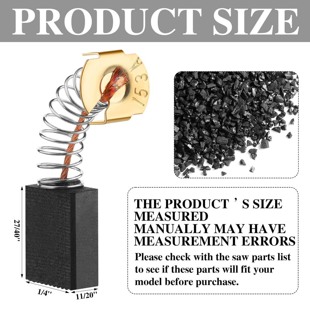 Threlaco 8 Pcs Replacement Table Saw Brush Carbon Motor Brushes Tile