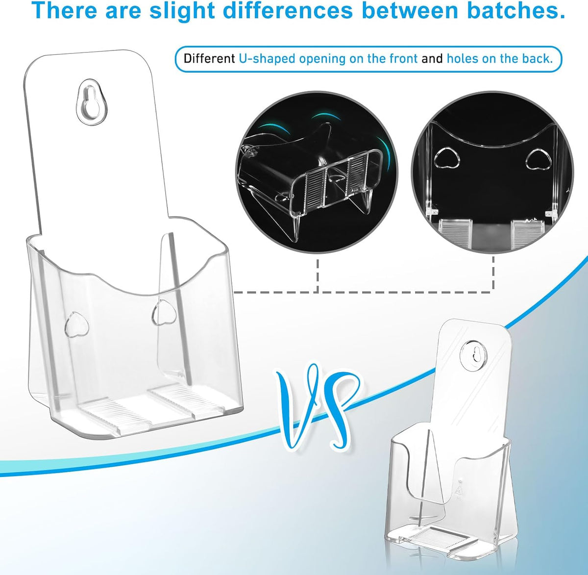 Acrylic Brochure Holder 4 Inches , Clear Flyer Sign Holder, 2 Pack