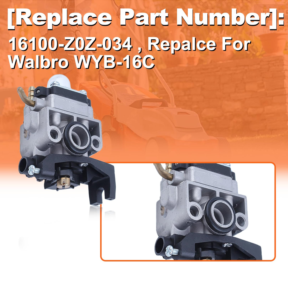 Mtanlo For Honda GX35 HHT35 HHT35S 4 stroke 1.3 HP Engine seriers Trimmer, Lawn Mower, Generator, Water Pumps Etc, Primer Bulb Kit, 16100-Z0Z-034, Repalce For Walbro WYB-16C