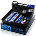 Tool Box Organizer Tray, 24 PCS & 5 Sizes, Black