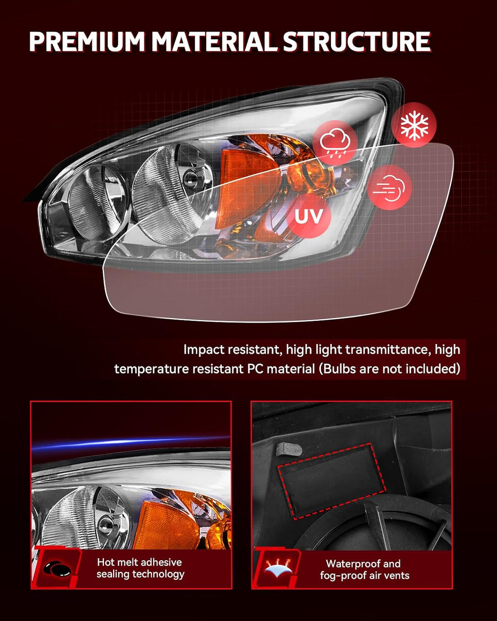 Torchbeam Headlight Assembly for 2004-2007 Chevy Malibu