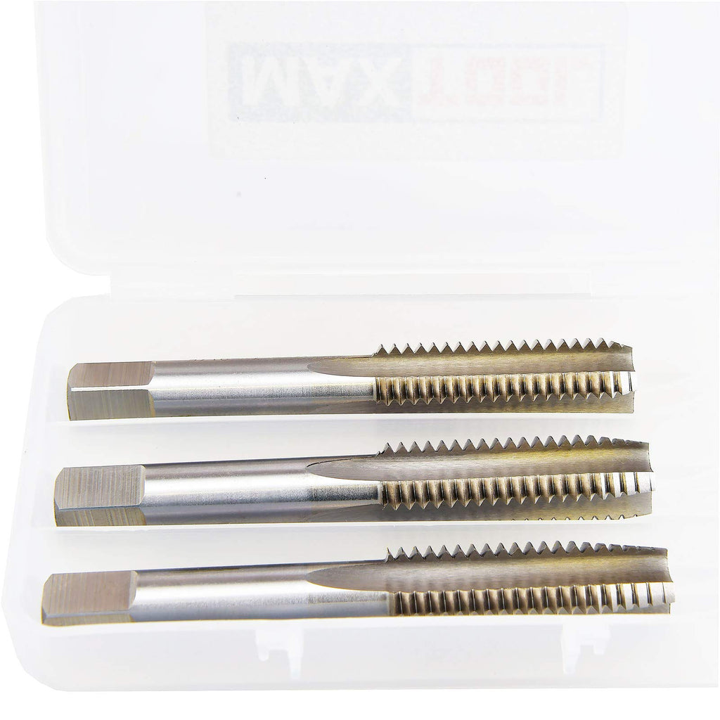 MaxTool M12x1.75 Hand Thread Tap Sets Including Taper+Plug+Bottom Metric HSS M2 Taps Set Pitch 1.75mm FULLY GROUND RIGHT HAND; HSM02W00R12
