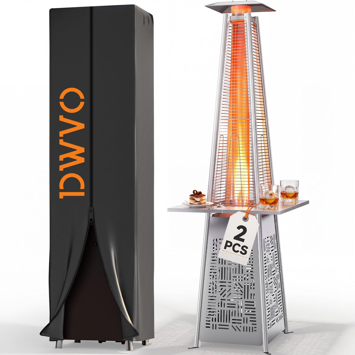 2PCS 48,000 BTU Pyramid Patio Heater w/Table,89" Propane Heater