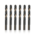 Drill America - KFDML27/64P6 27/64" High Speed Steel Black & Gold KFD Split Point Drill Bit with 3-Flat Shank (Pack of 6), KFDML Series