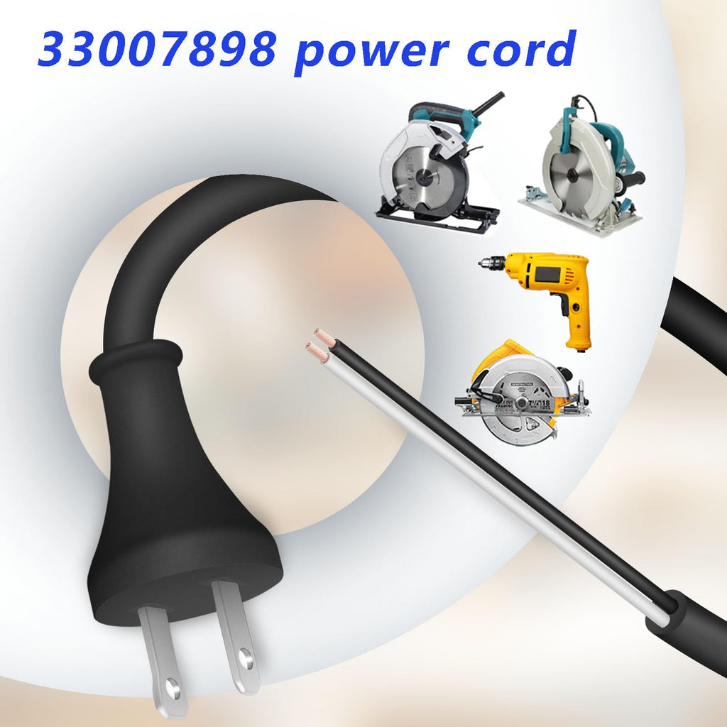 33007898 Power Cord 2-Wire16-Gauge 9.8FT for DEWALT DW704 DW708 DW360 DW849 DW384 DWP849X Miter Saw/Circular Saw Compatible Chainsaw Polisher Power Tool Parts