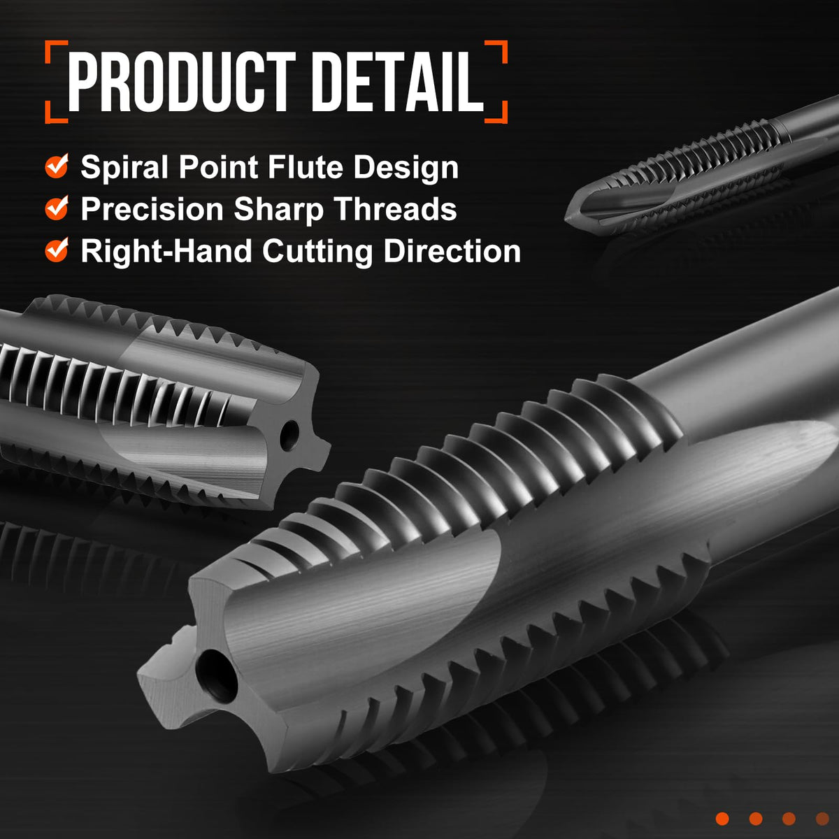 Workkyma Spiral Point Tap M6x1 HSS Titanium Carbon Nitride Coating