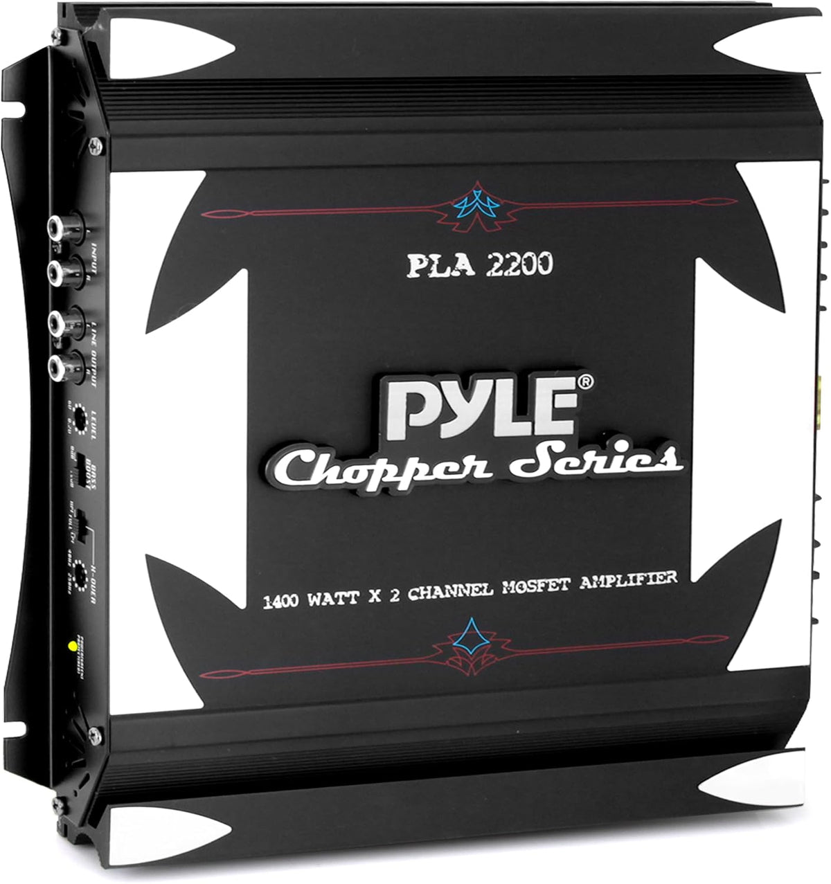 2 Channel Car Stereo Amplifier- 1400W Dual Channel Bridgeable High Power MOSFET Audio Sound Auto Small Speaker Amp w/