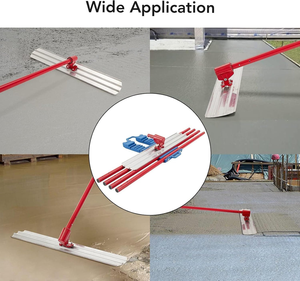 36 Inch Concrete Finishing Tool with Matching Bull Float Handle | Aluminum, Lightweight, Durable, Adjustable
