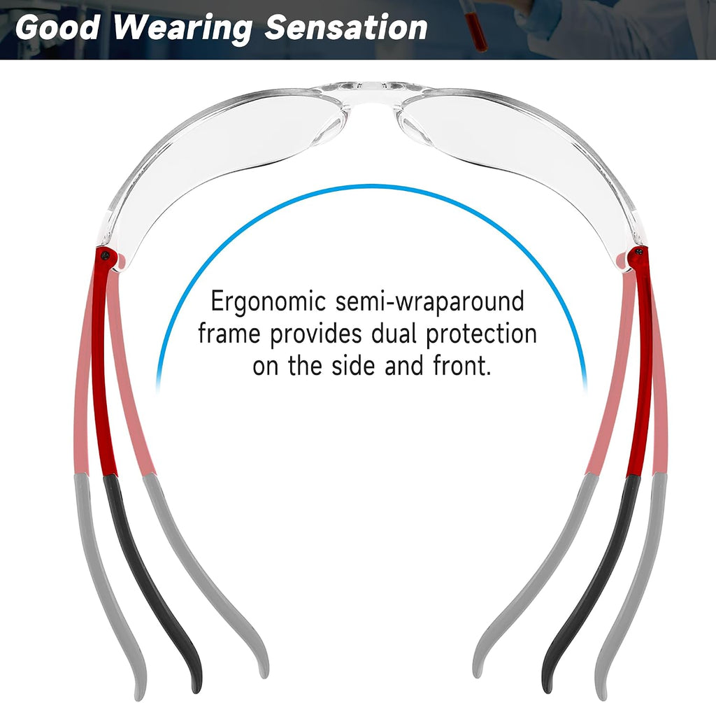 Safety Glasses for Men Women ANSI Z87.1 Safety Glasses Bulk Protective Eyewear Scratch-Resistant