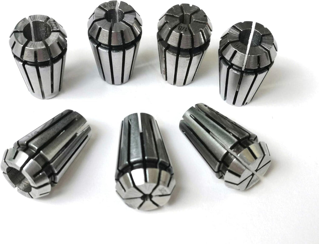 7pcs 1/8 1/4 1/16 3/16 3/32 5/32 7/32 inch ER11 Spring Collet Set for CNC Engraving Machine & Milling Lathe Tools(ER11-7pcs)