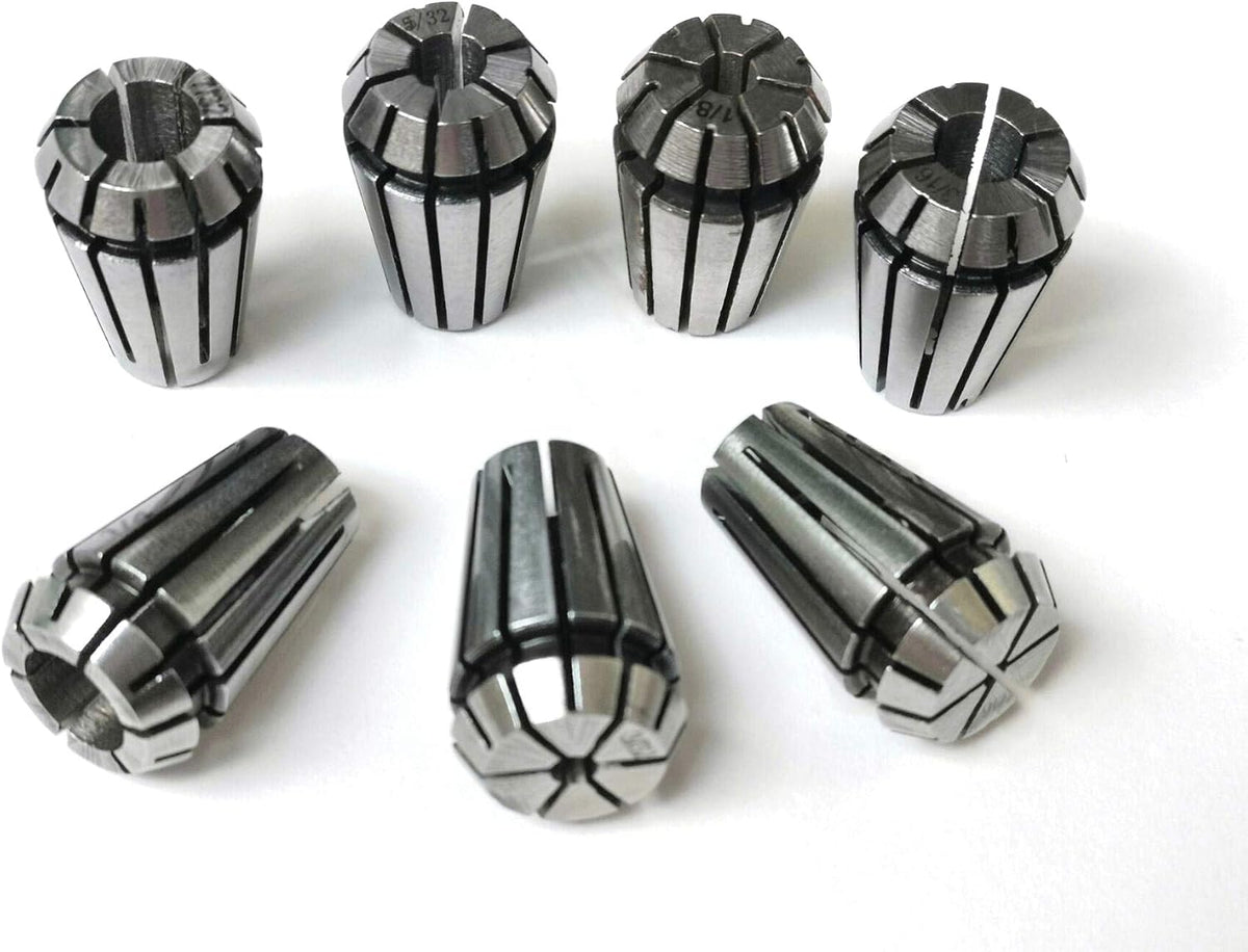 7pcs 1/8 1/4 1/16 3/16 3/32 5/32 7/32 inch ER11 Spring Collet Set for CNC Engraving Machine & Milling Lathe Tools(ER11-7pcs)