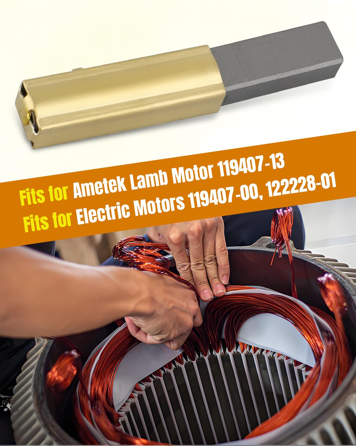2 Pack 33490-2 Motor Carbon Brush Fit for Ametek Lamb Motor 119407-13
