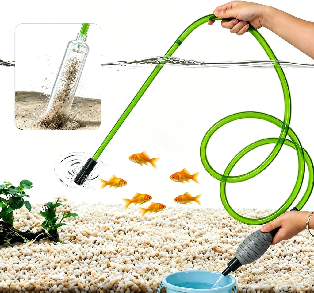 Aquarium Gravel Cleaner, 3-in-1 Tank Vacuum Siphon Water Changer