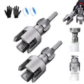 2025 New Dual-Function Pipe Thread Cutting Tool, Integrated Internal & External Pipe Threading Tool, Electric Drill Compatible PVC Pipe Threader Kit, 1/2" 、3/4" Dies, for Home Repair (1/2" + 3/4")