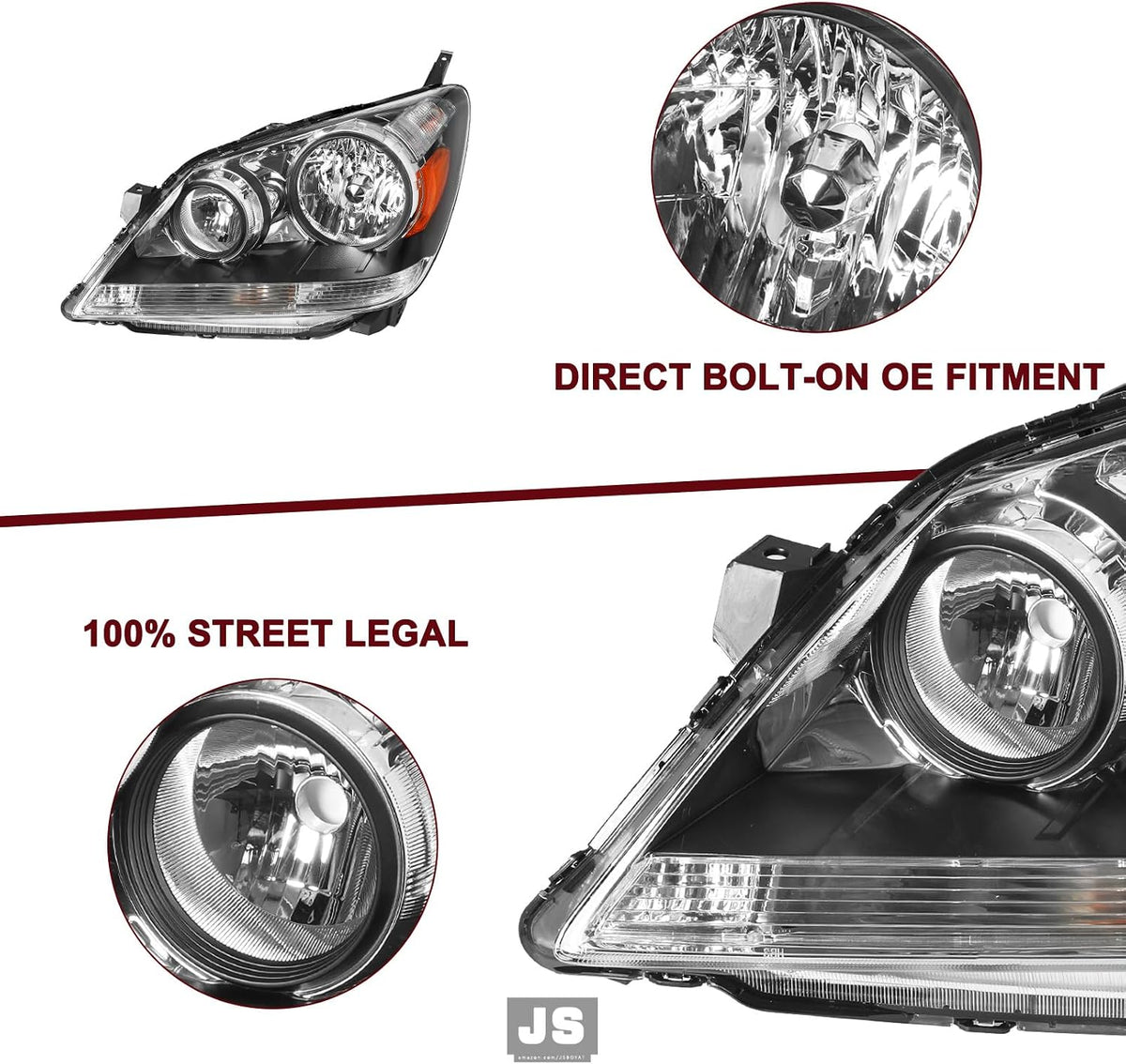 JSBOYAT Headlights for 2005-2010 Honda Odyssey OE Style