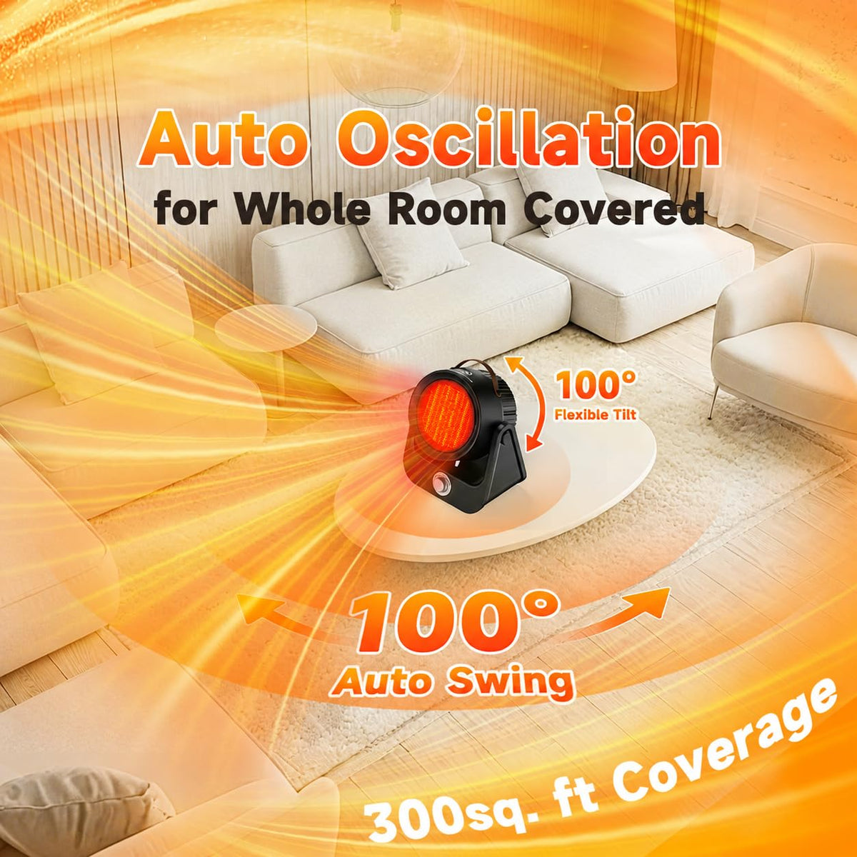 Electric Patio Heaters for Outdoor Use, 1500W PTC Outdoor Heater
