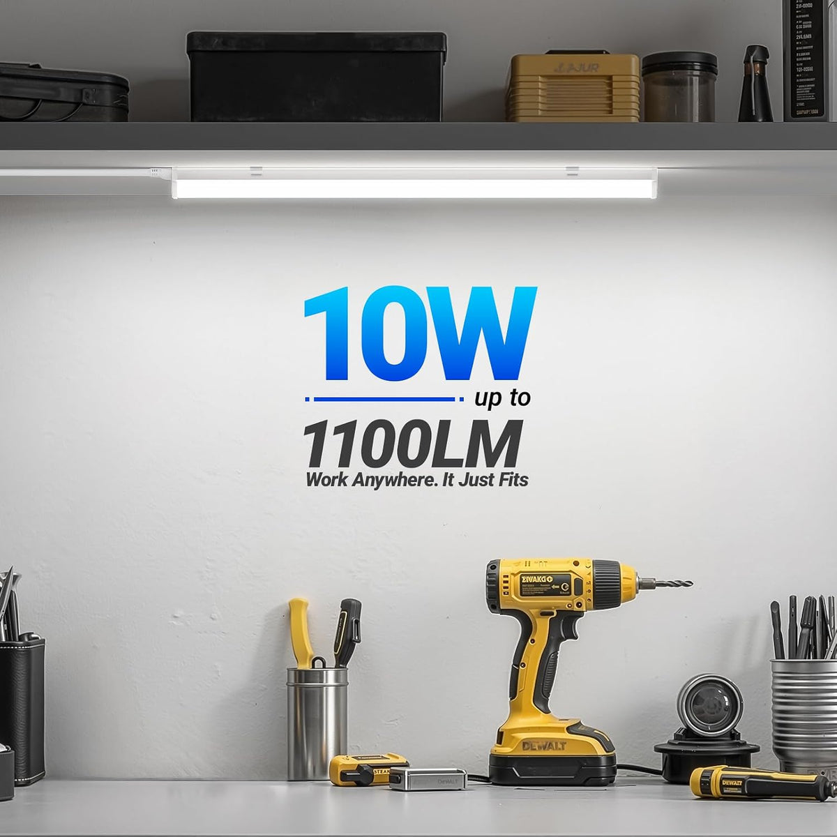 Barrina T5 LED Ceiling Light Fixtures, 2FT, 5000K, 1100LM, 10W, 6 Packs