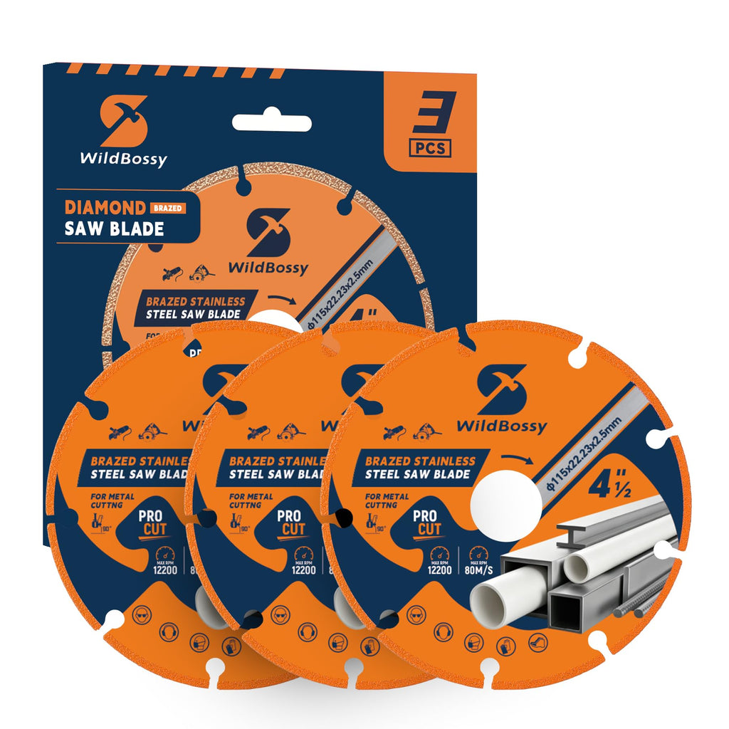 Diamond Cutting Wheel 4-1/2 Inch (3PCS) with 7/8" Arbor Hole, Metal Cut Off Disc with 5000+ Cuts on Rebar, Steel, Iron and INOX