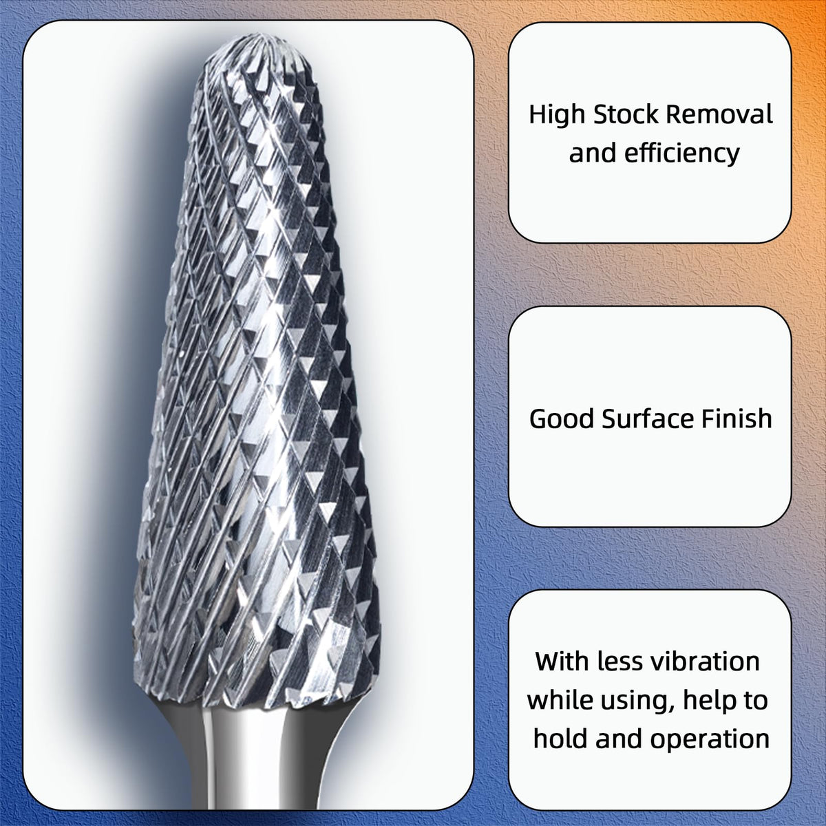 MAODWIN SL-4 Carbide Burr 1/4" Shank Double Cut Precision Rotary Bit