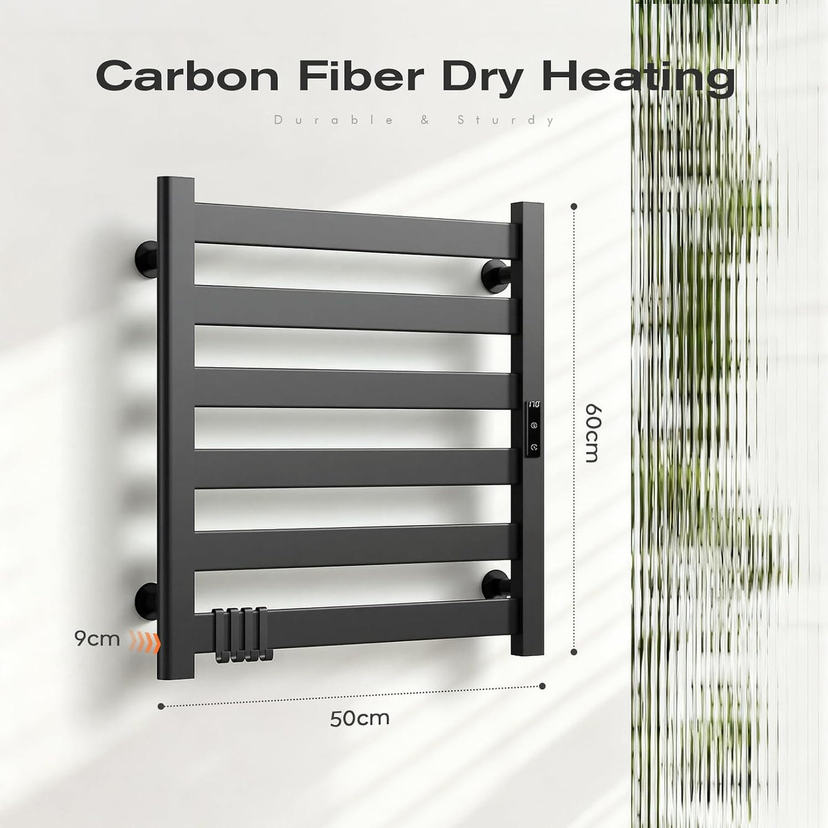 Heated Towel Rack for Bathroom - 6 Bars Towel Warmer Rack Wall Mounted with Intelligent Touch Screen Timer &
