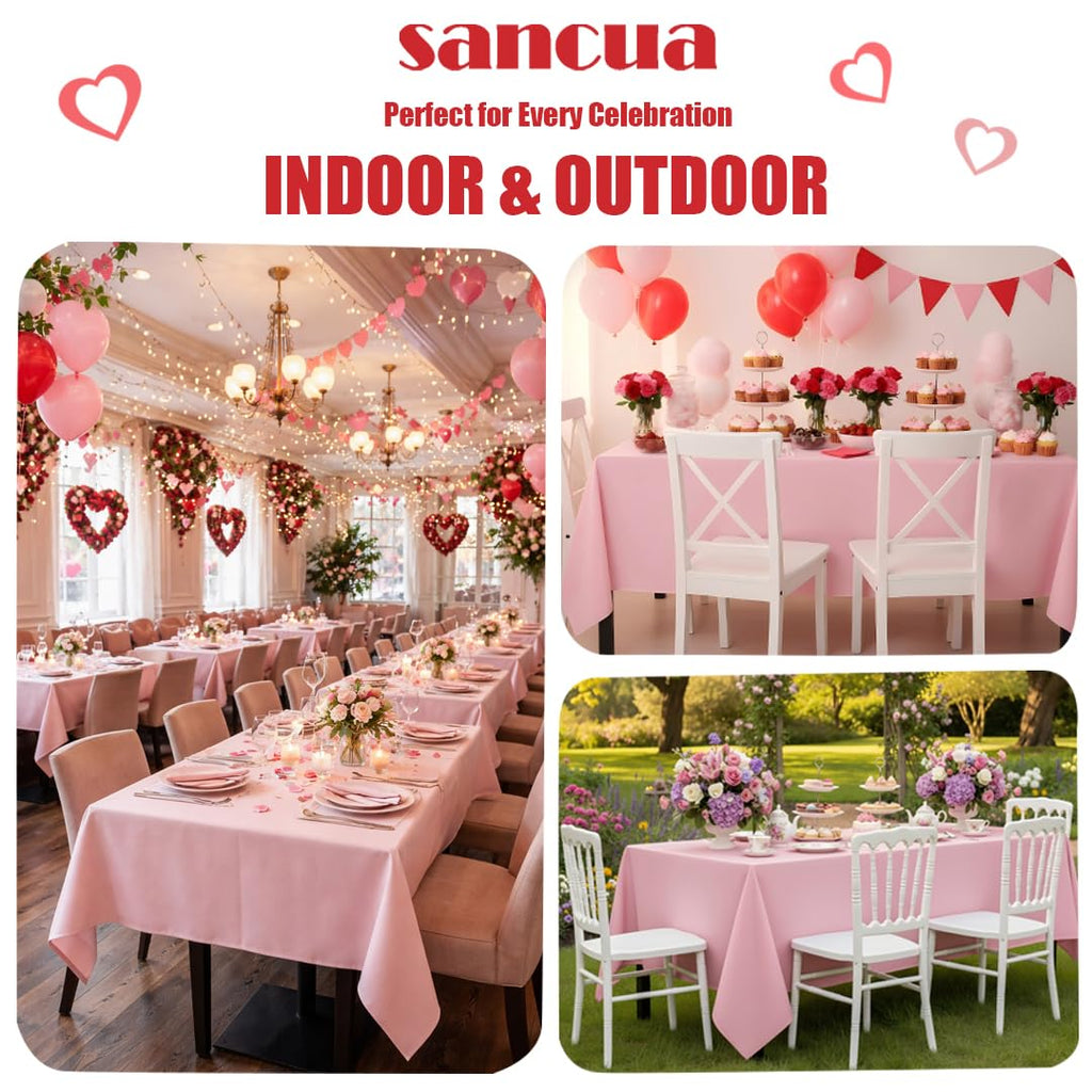 Rectangle Tablecloth, 60 x 84 Inch, Valentines Pink