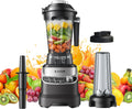 2400W Peak Countertop Blender for Kitchen, 64oz Pitcher & 24oz Travel Cup | AI Smart One-Touch & Stepless Speed, 4