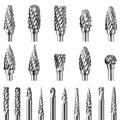 1/8"Shank Tungsten Carbide Burr Set,20PC Double Cut Die Grinder Rotary Tool