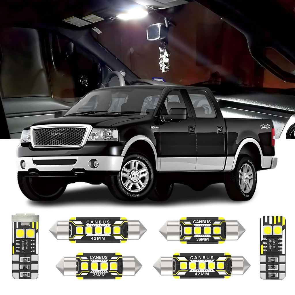 AENVTOL 14 Pieces Interior LED Lights Replacement for Ford F-150 F150 2004-2008 White LED Interior Bulb with Install Tool