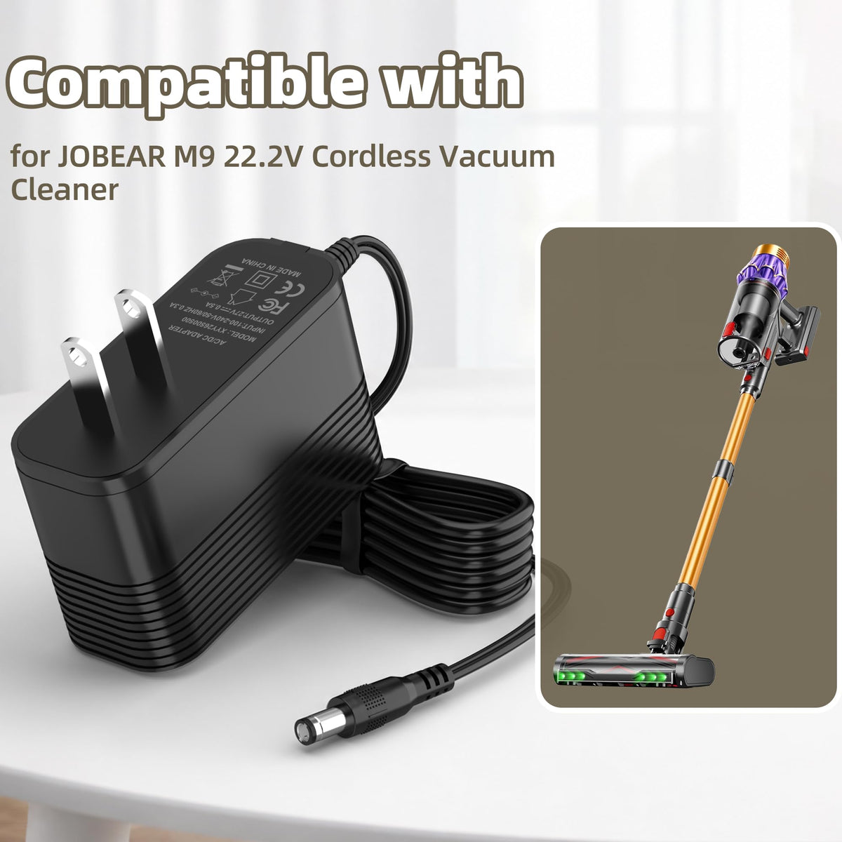 Replacement for the JOBEAR M9 22.2V Vacuum Cleaner 27V Charger