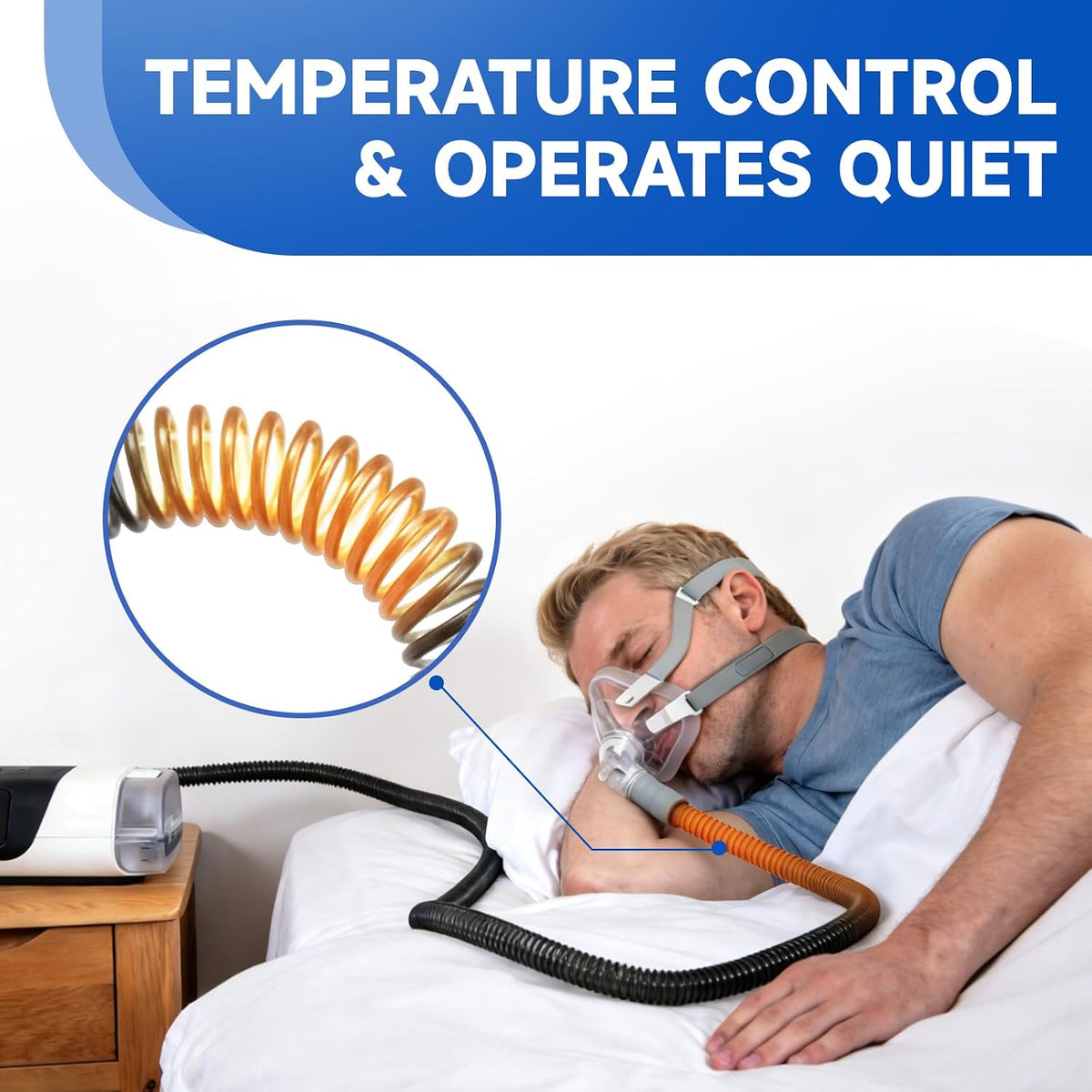 Replacement CPAP Tube for Climate-line, Compatible with Airsense 11 & Aircurve 11, 6.5 Ft CPAP Hose for Sleep Apnea Machine, Flexible Breathing Tube with Standard Connectors - Home & Travel Use