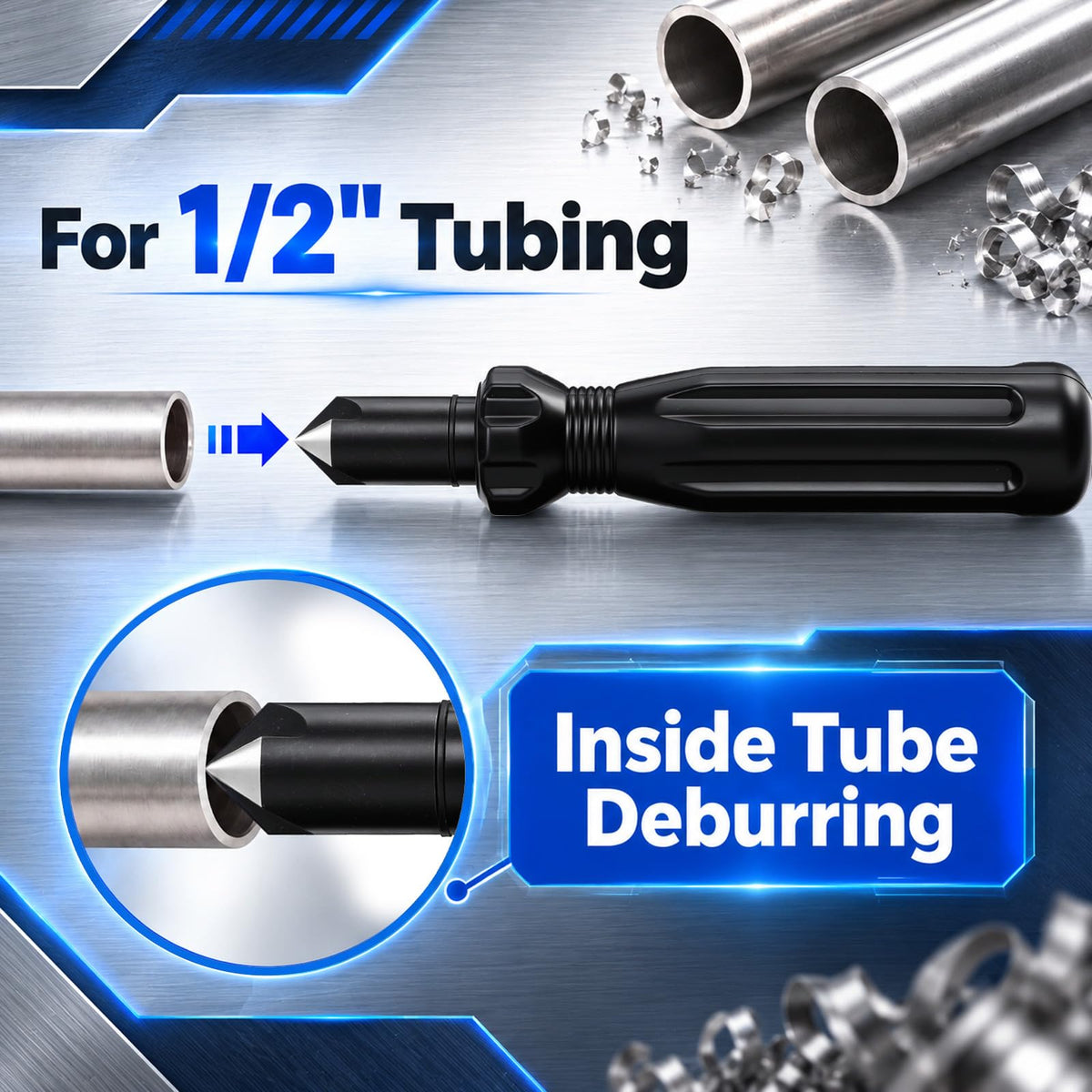 Lanties 1/2" Chamfer Tool, Reamer Tool for Conduit and Metal Deburring