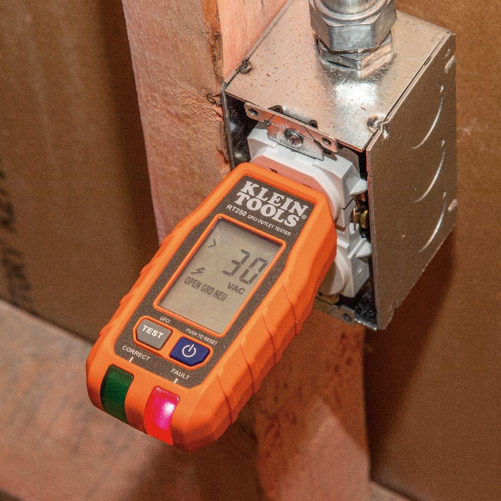 RT250KIT Non-Contact Voltage Tester and GFCI Receptacle Tester with LCD and Flashlight, Voltage Electrical Test Kit