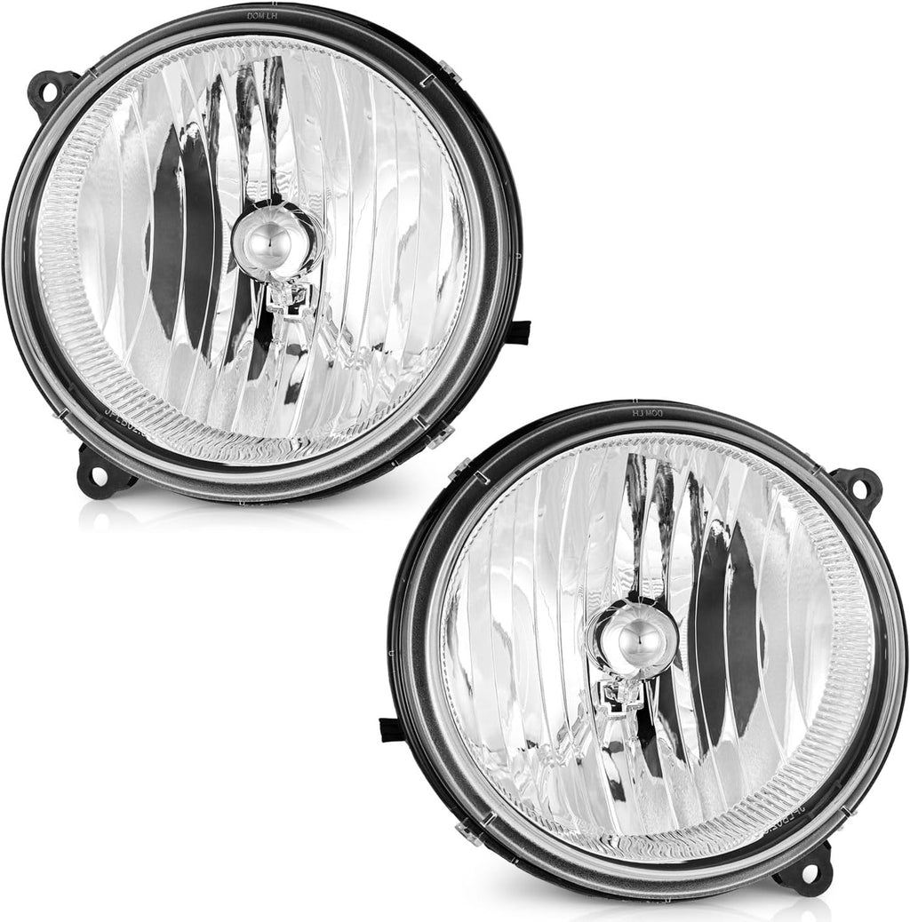 WEELMOTO Halogen Headlights Assembly for 2005-2007 Jeep Liberty