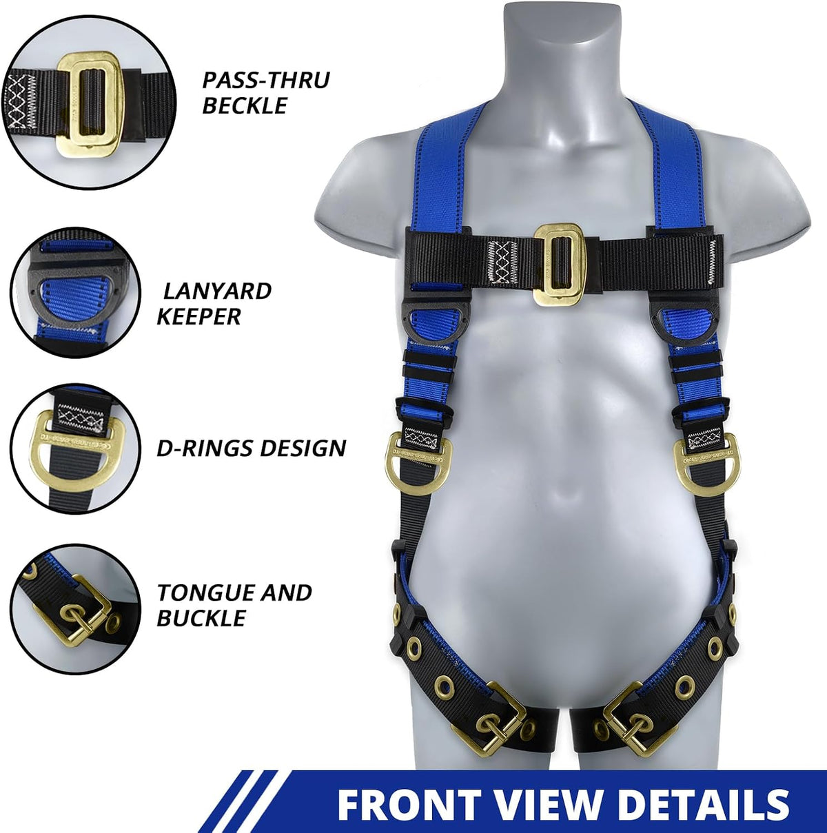 TRSMIMA Safety Harness Fall Protection - Safety Harnesses Construction Kit | Fall Arrest Full Body Safety Harness