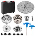 PER4MANCE 4 Inch Wood Lathe Chuck Set, 5 Jaws Including 10" Aluminum Jaw, M33 to 1"-8TPI Adapter, Complete Woodturning Chuck for Bowl Turning and Spindle Work