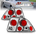 AmeriLite For 2001-2005 Honda Civic 4 Door Chrome Euro Reaplcement Taillights - Passenger and Driver Side