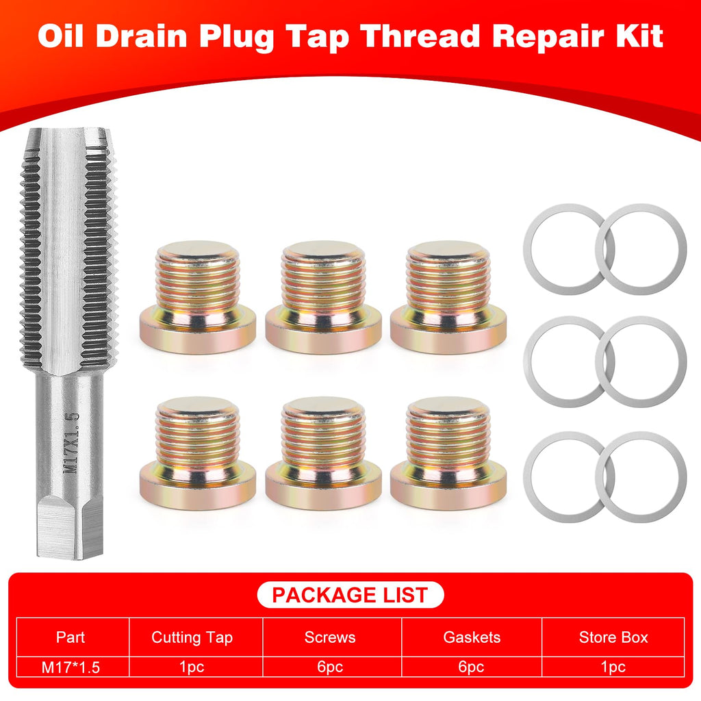 JMMRRR Oil Drain Plug Tap Thread Repair M17x1.5MM Oil Pan Screws Rethread