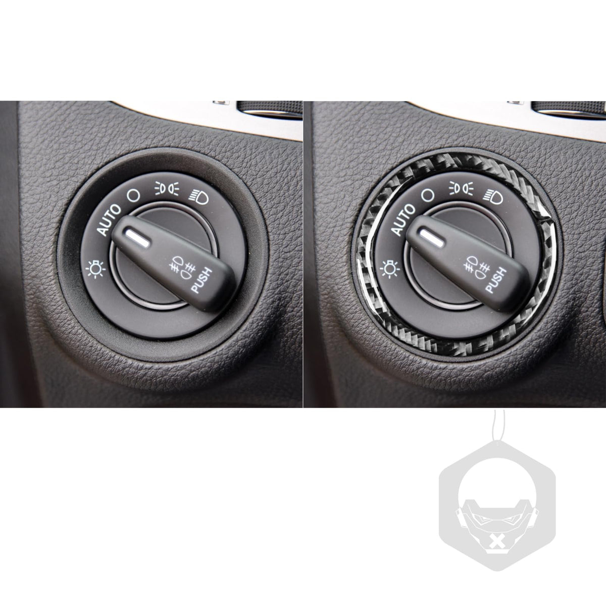 JKYUKU Real Carbon Fiber for Dodge Accessories Headlight Switch Light
