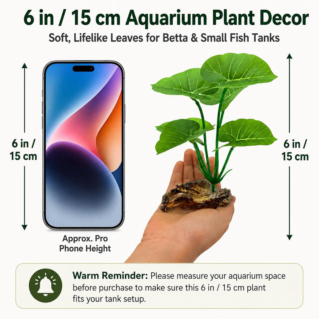 2-Pack Aquarium Decor Betta Fish Tank Decorations 6-inch Fish Tank Plants