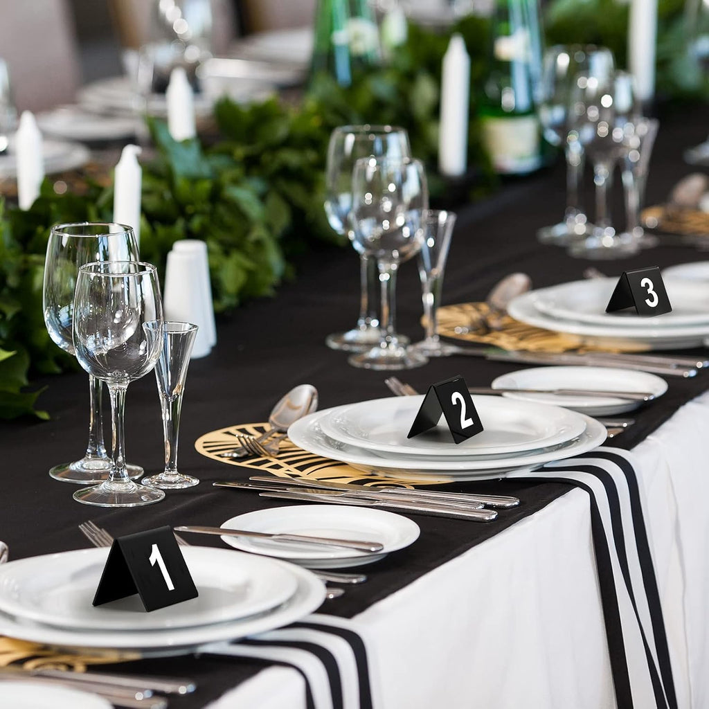Table Numbers 1-50 Acrylic Double Sided Tents for Restaurant, Black