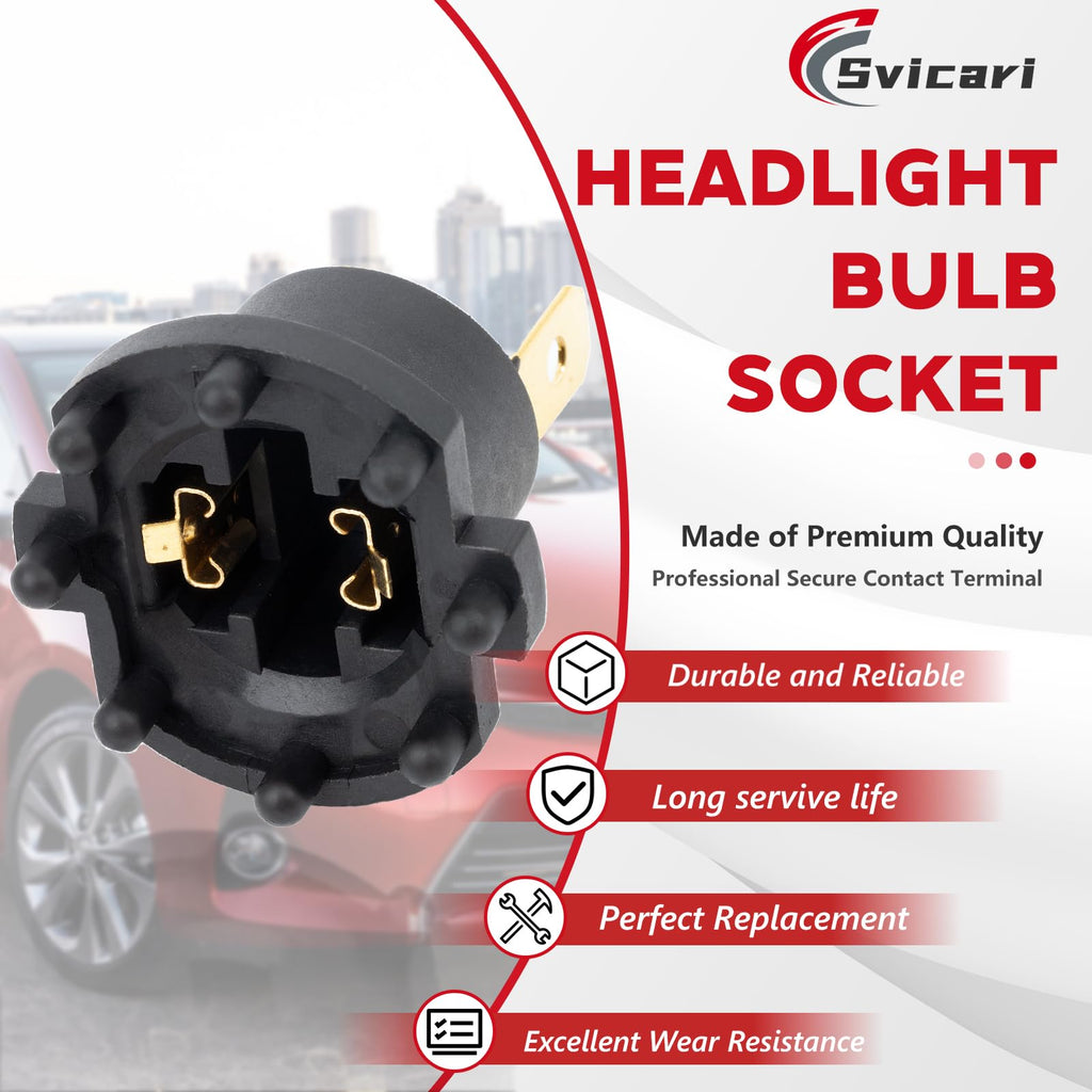 Svicari 2PCS Headlight Light Socket Fit for Mazda 5 2006-2010 Fit for Mazda 3 2004-2009 Headlamp Bulb Plug Holder Base Adapter Replace OE B28V510A3