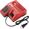 18V Battery Charger Replacement for Mil-Waukee 48-11-1815 48-11-1820 48-11-1828, Compatible with Mil-Waukee 12V&18V Power Tools Batteries(Not Made in Milwaukee)