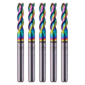 5Pcs 1/8" 3 Flute Solid Carbide Square End Mills for Aluminum, DLC Coated