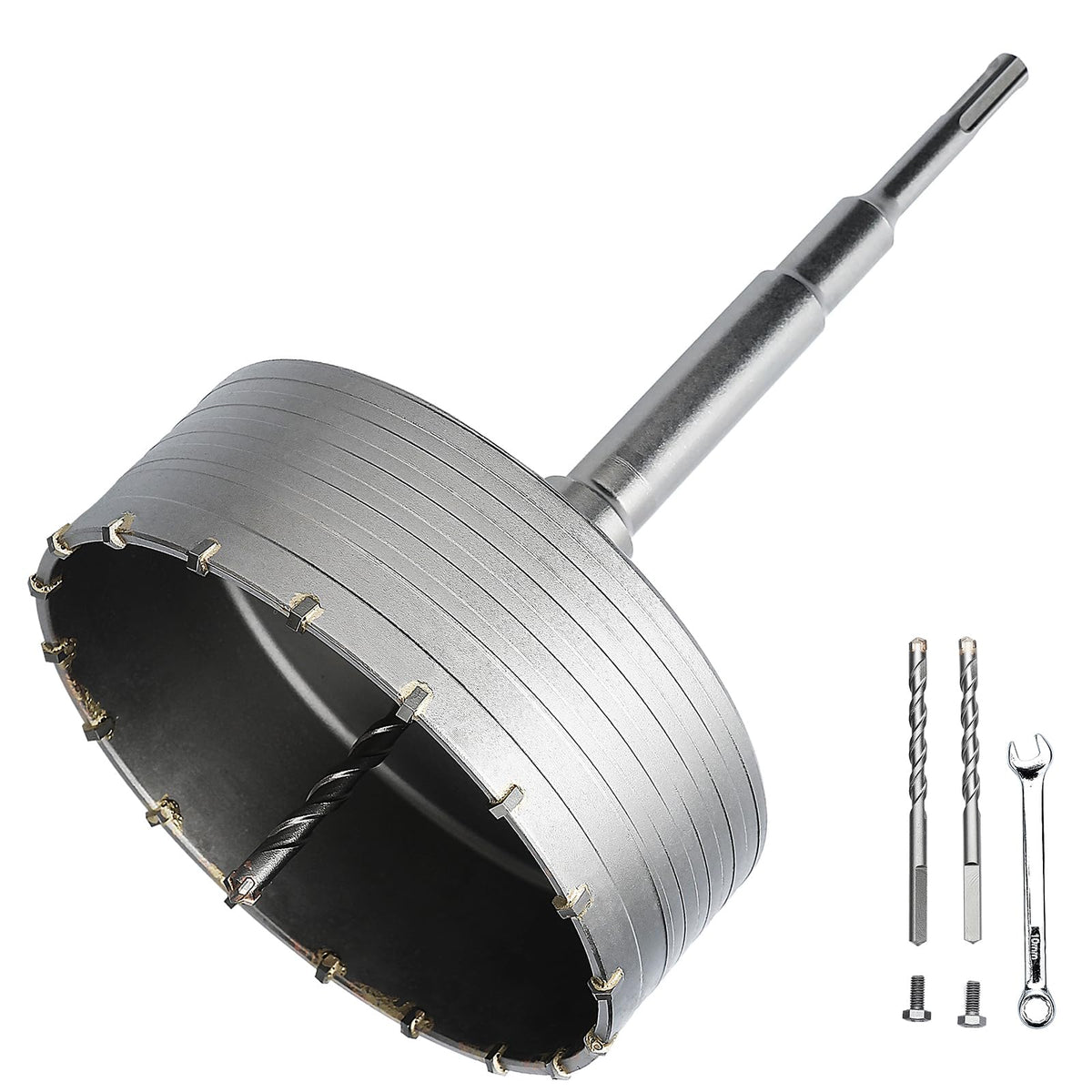 GRIXLEN 5.9 inch / 150mm Concrete Hole Saw with SDS Plus Shank Rod