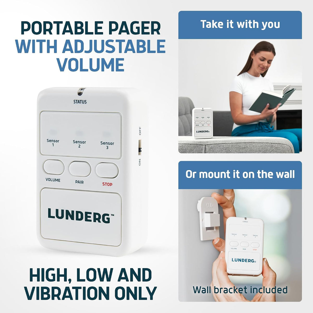 Large Wireless Bed Alarm System for Elderly & Fall Prevention