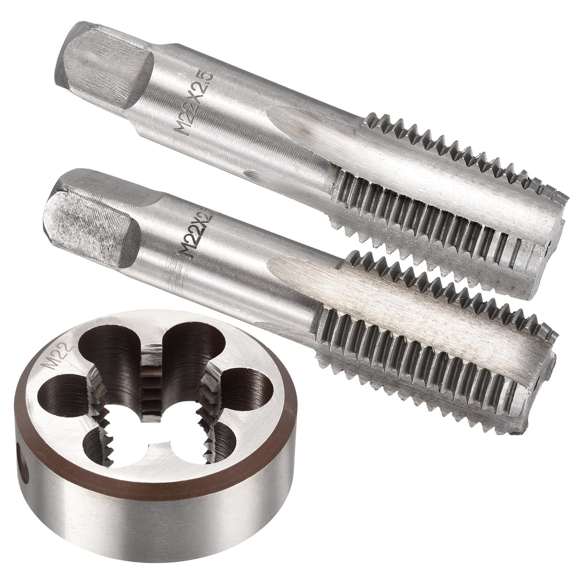 Workkyma M22x2.5 Tap and Die Set, M22x2.5 Metric Hand Threading Tool